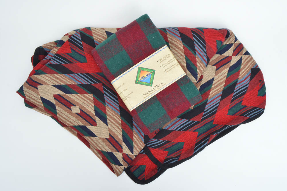 Pair of Mexican-Patterned Blankets