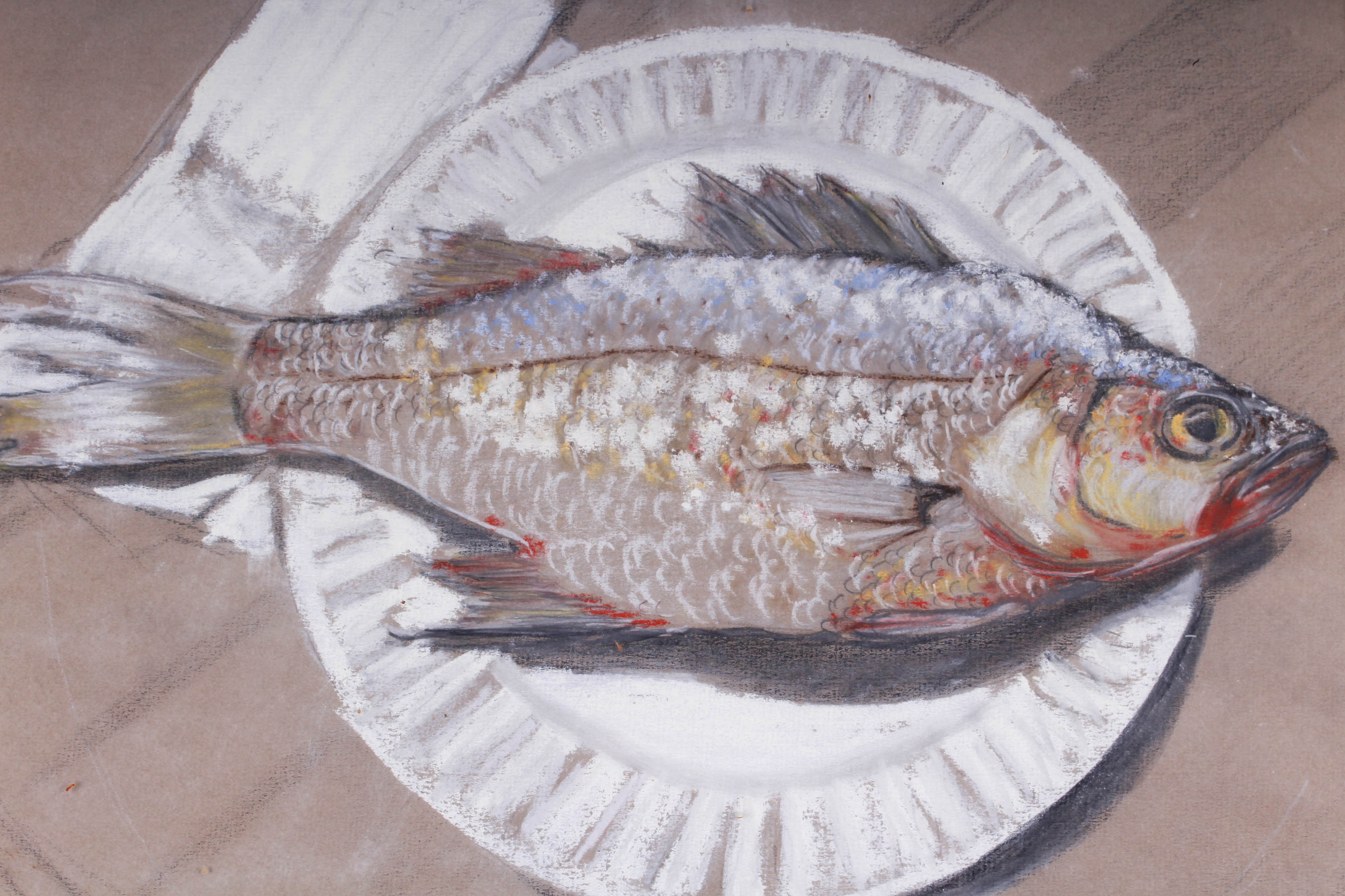 Framed Hard Pastel Drawing