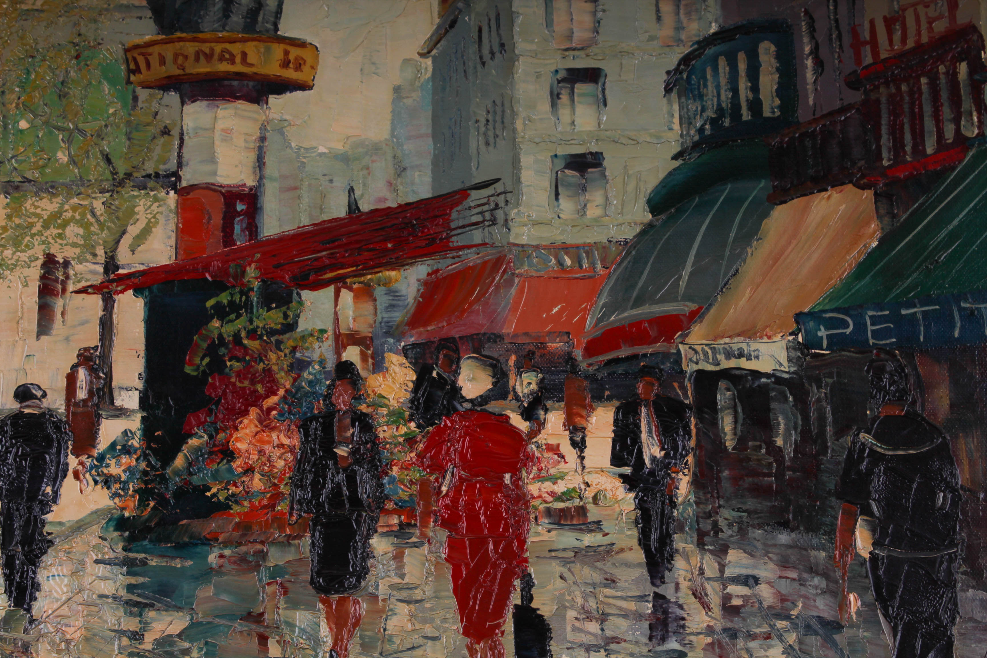 Oil on Canvas French Street Scene by Maurice Brisson