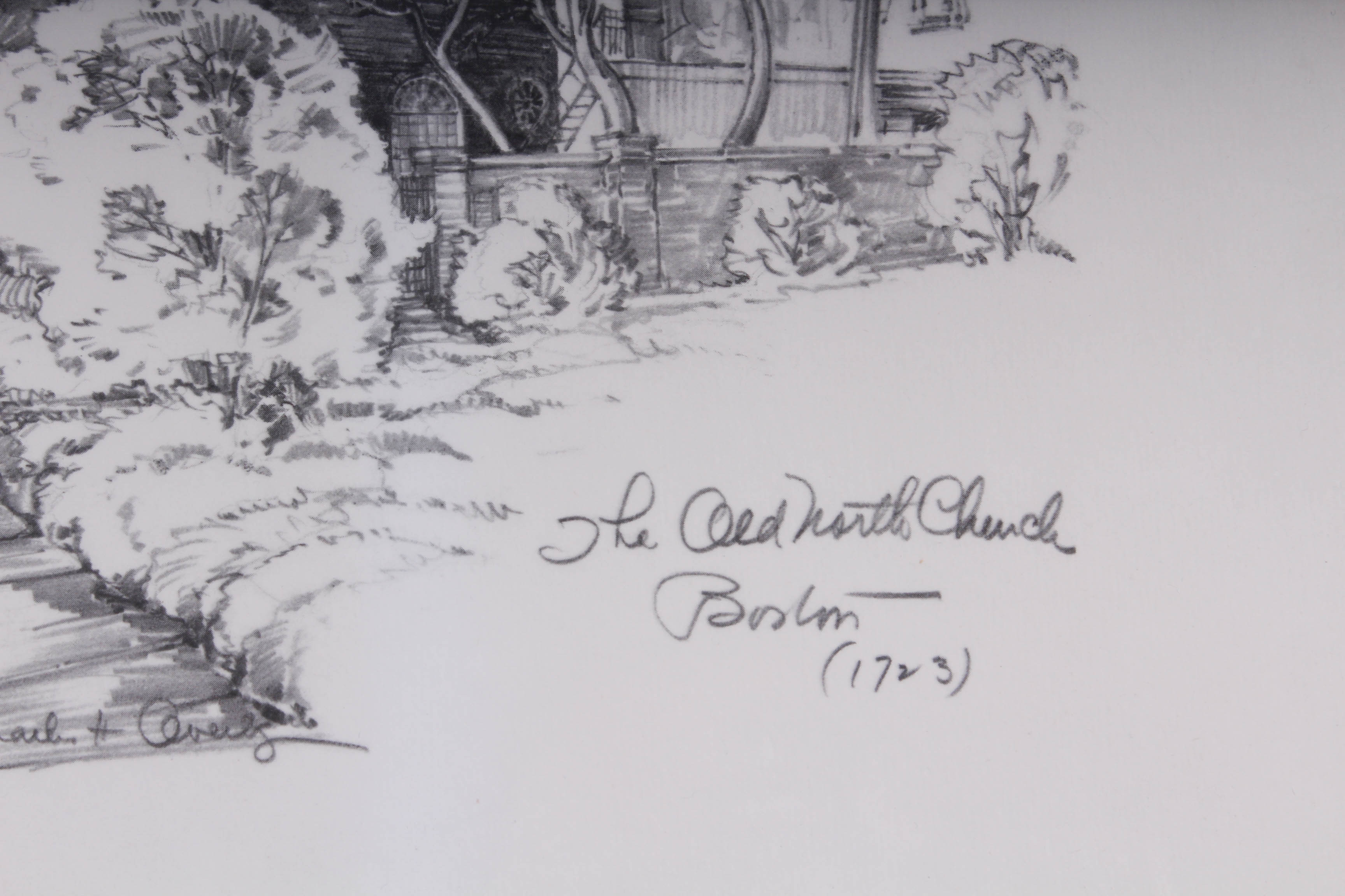 Charles H. Avery Signed Pencil Drawing