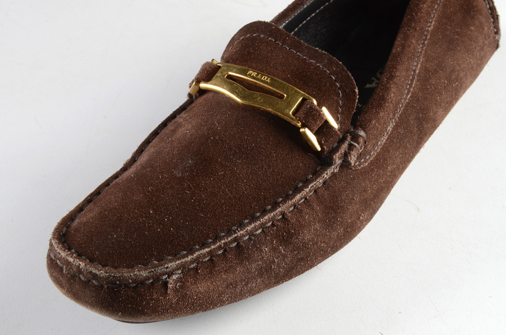 Women's Prada Brown Suede Drivers