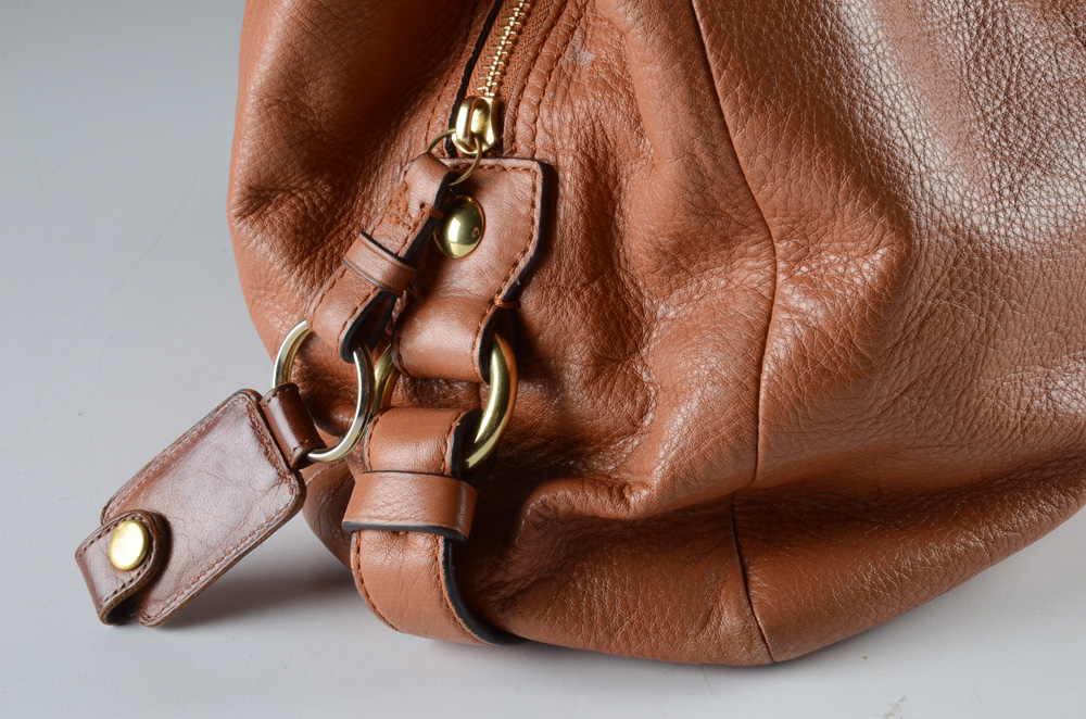 Coach Madison Maggie Light Brown Pebbled Leather Tote