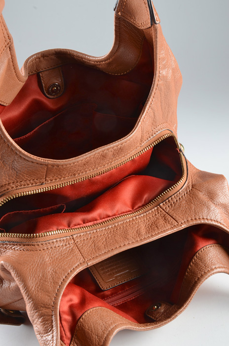 Coach Madison Maggie Light Brown Pebbled Leather Tote