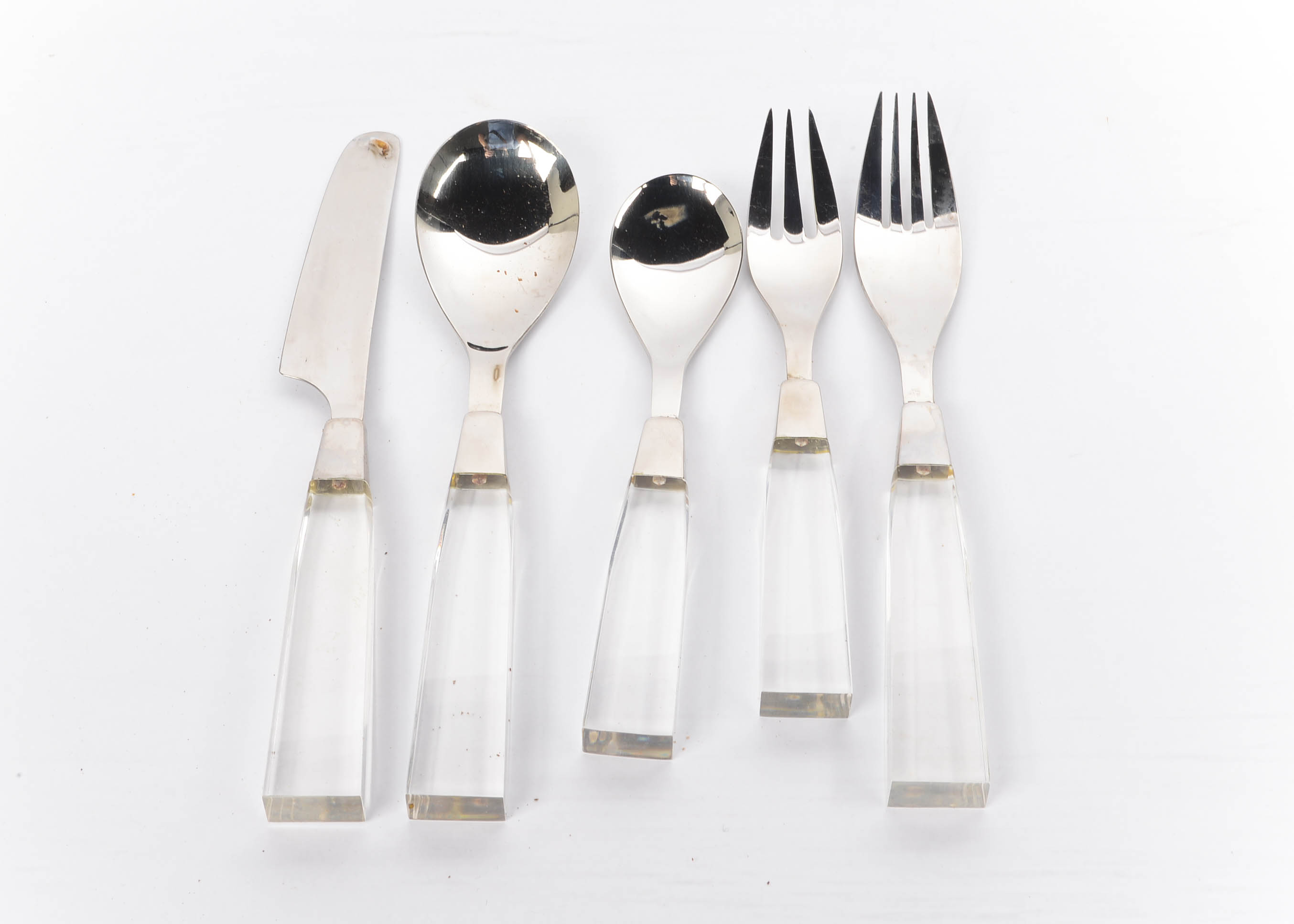 31 Pieces of Supreme Cutlery Vintage 1970s Lucite Flatware