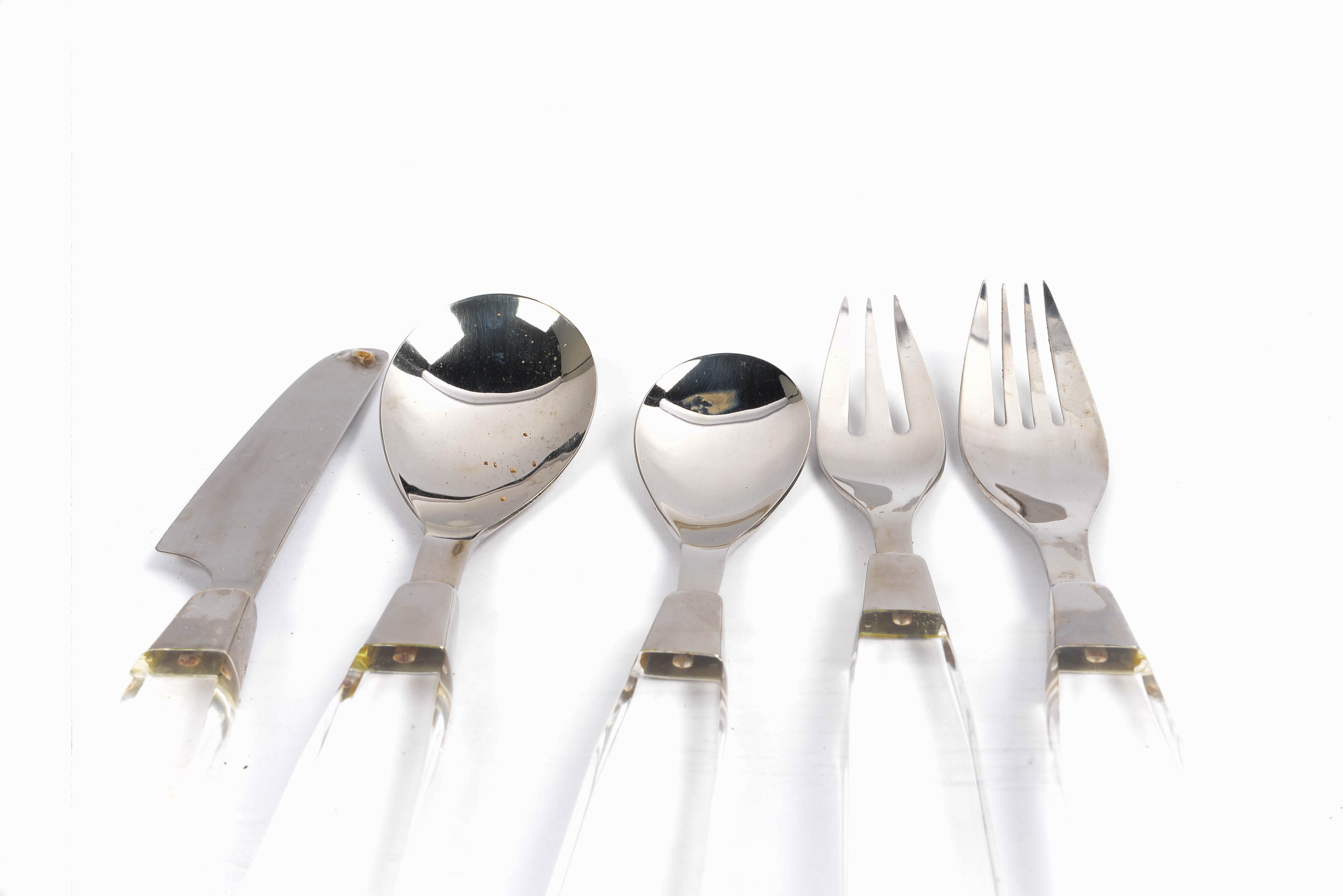 31 Pieces of Supreme Cutlery Vintage 1970s Lucite Flatware