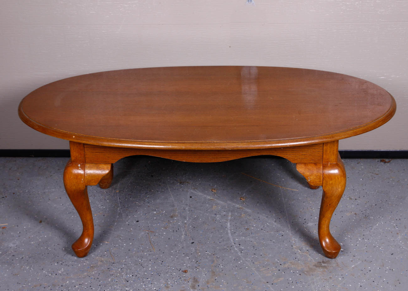 Queen Anne Style Oval Oak Coffee Table