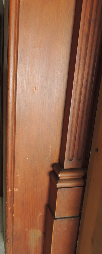 Federal Style Carved Wooden Fireplace Mantel in Cherry Finish