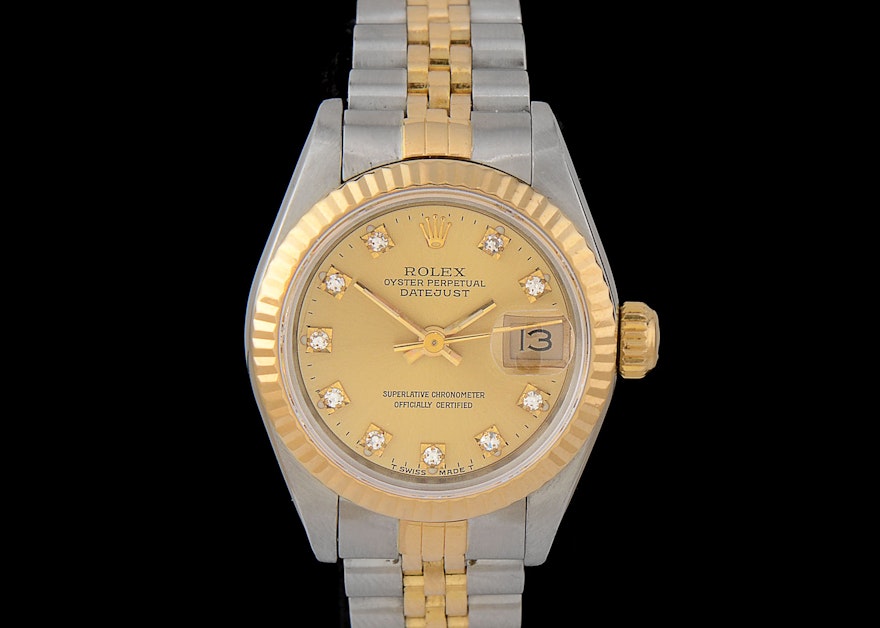 Women's Rolex Diamond Oyster Perpetual Datejust Wristwatch