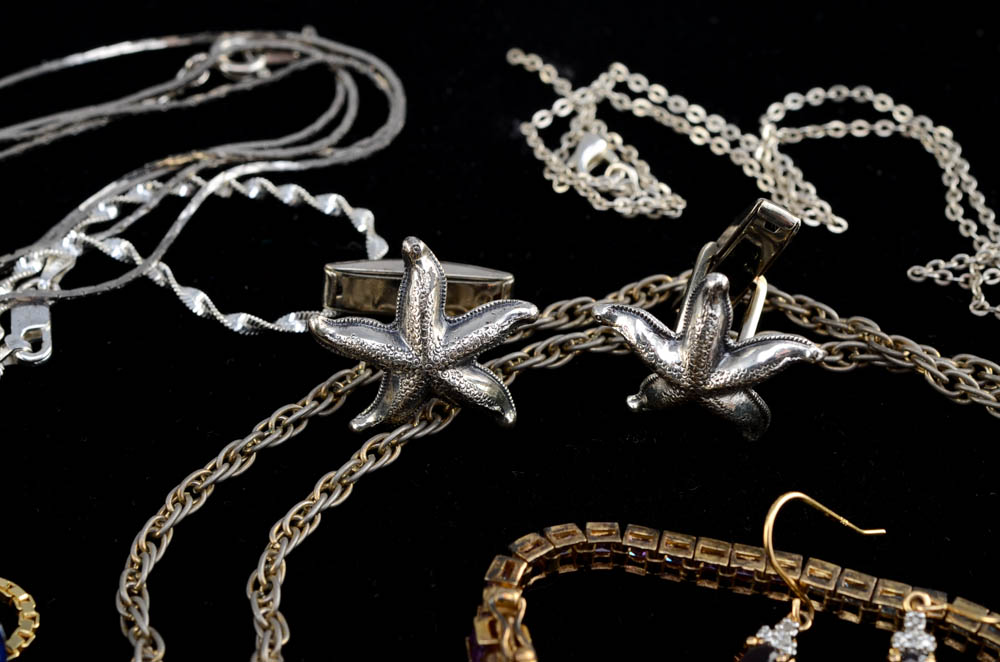 Group of Costume Jewelry Including Matisse Renoir Copper Earrings