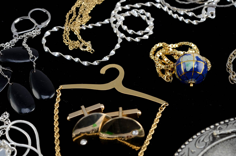 Group of Costume Jewelry Including Matisse Renoir Copper Earrings