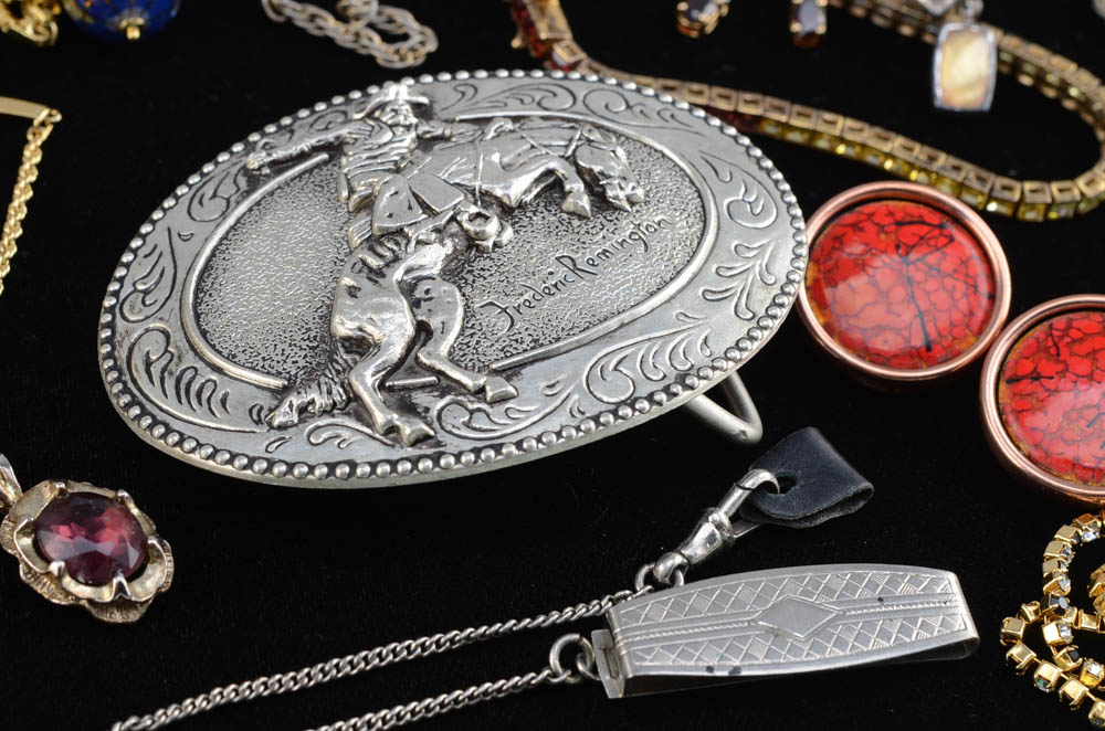 Group of Costume Jewelry Including Matisse Renoir Copper Earrings