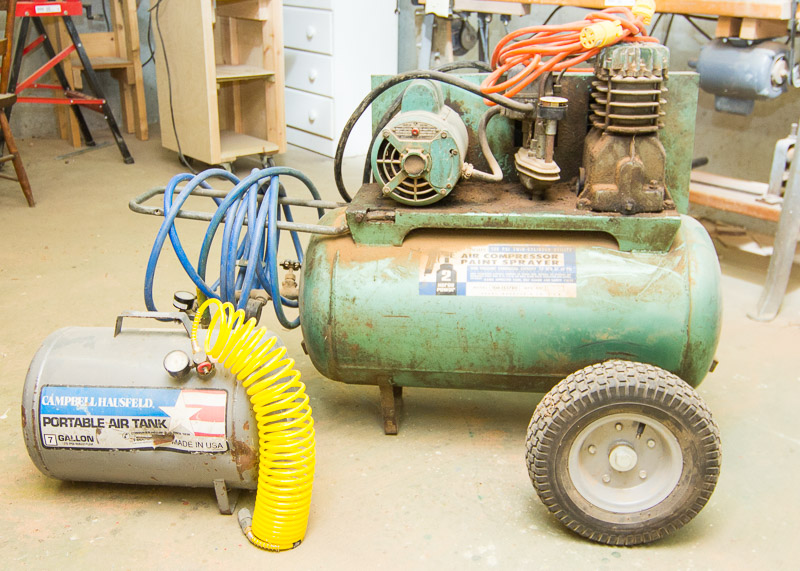 Sears Air Compressor and Campbell Hausfeld Air Tank