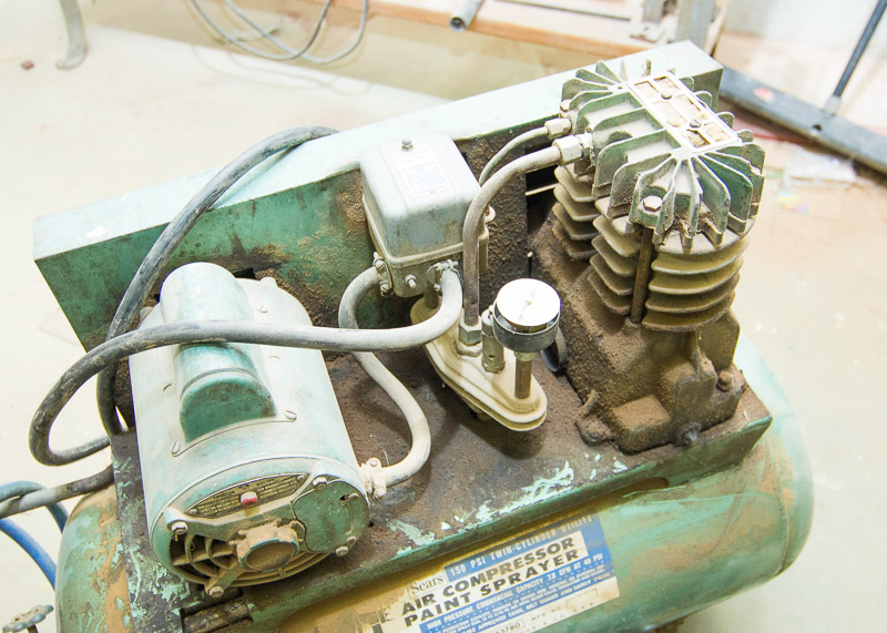 Sears Air Compressor and Campbell Hausfeld Air Tank