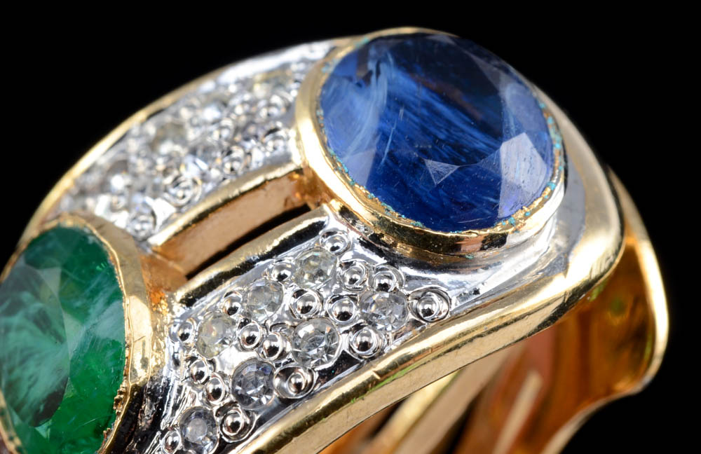 Pair of Vogue Bijoux Designer Vintage Costume Clip-On Earrings