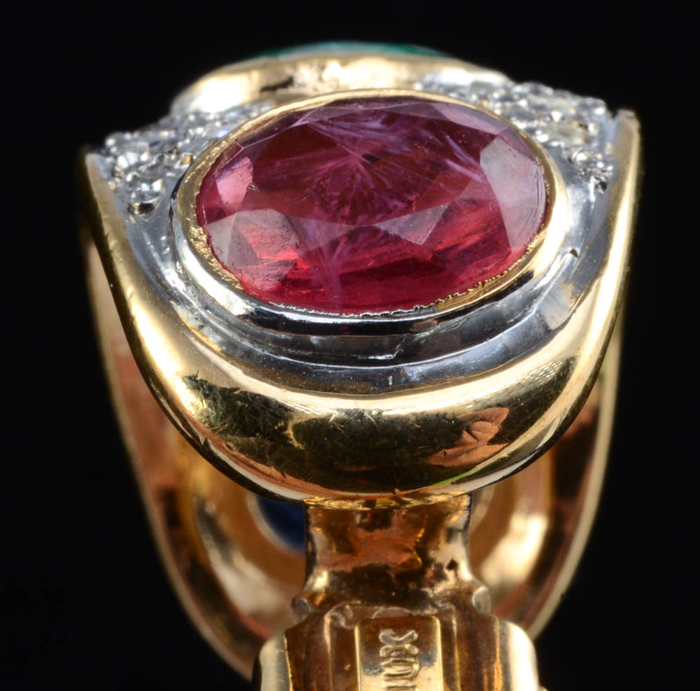 Pair of Vogue Bijoux Designer Vintage Costume Clip-On Earrings