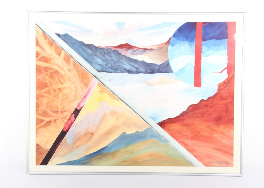 Charles Matheny Abstract Landscape Watercolor