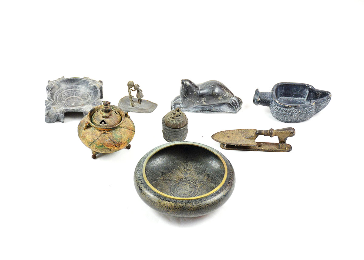 Collection of Decorative Bowls and Figurines