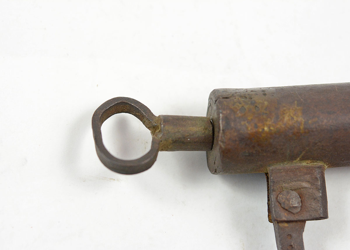 Antique Wrought Iron Manacle with Key