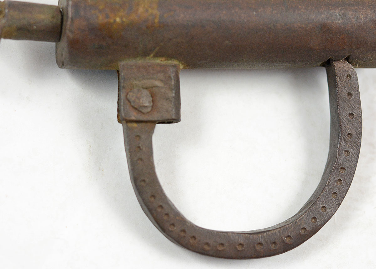 Antique Wrought Iron Manacle with Key