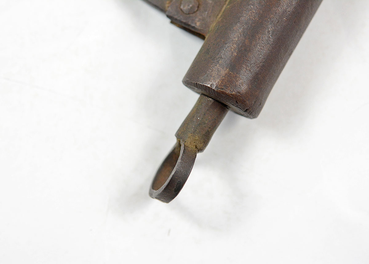 Antique Wrought Iron Manacle with Key