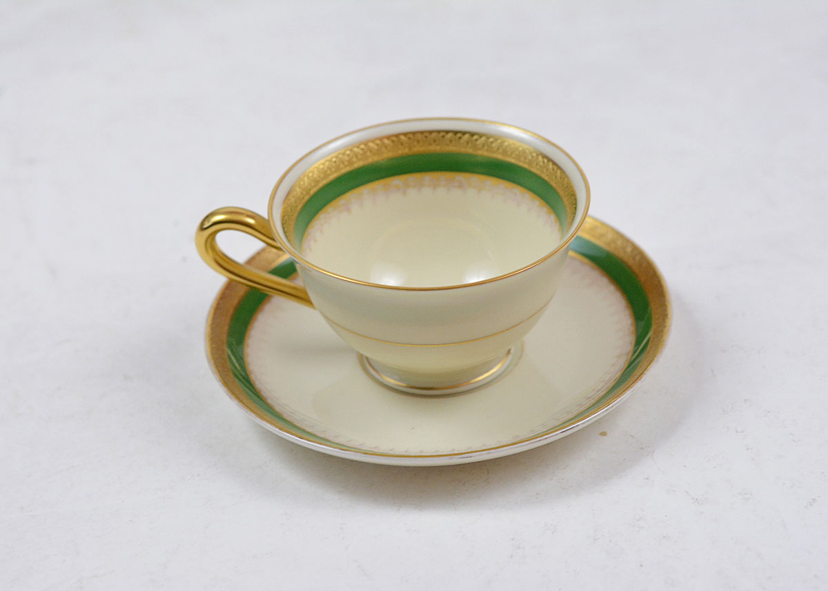 China and Spode Green, Blue, and White Dishes