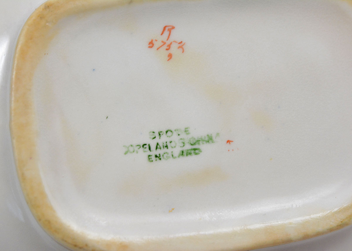 China and Spode Green, Blue, and White Dishes