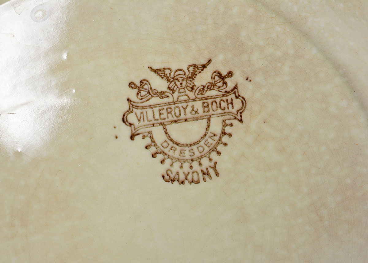 China and Spode Green, Blue, and White Dishes