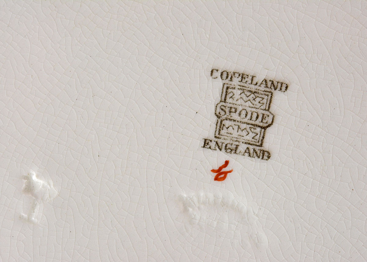 China and Spode Green, Blue, and White Dishes