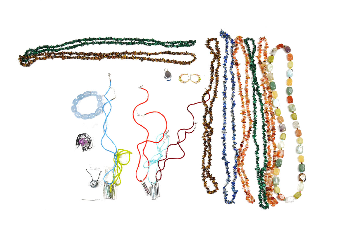Collection of Colorful Natural Stone Necklaces and Bracelets