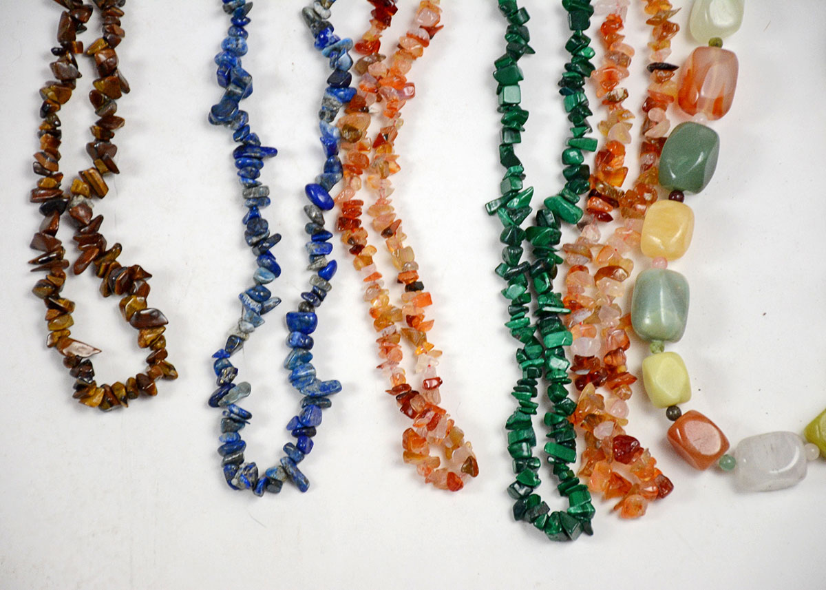Collection of Colorful Natural Stone Necklaces and Bracelets