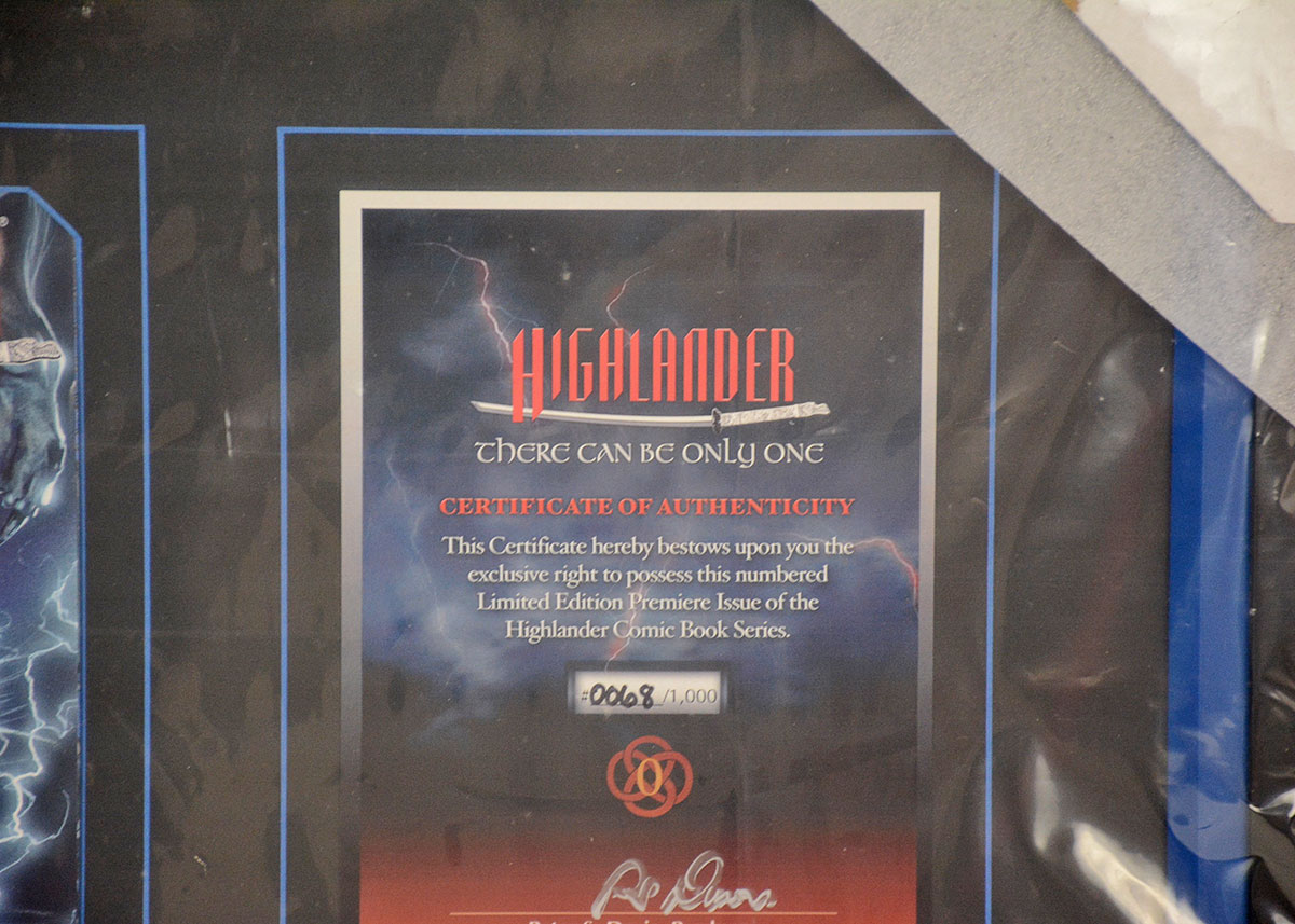 Framed Dynamite Entertainment's Highlander Issue #0