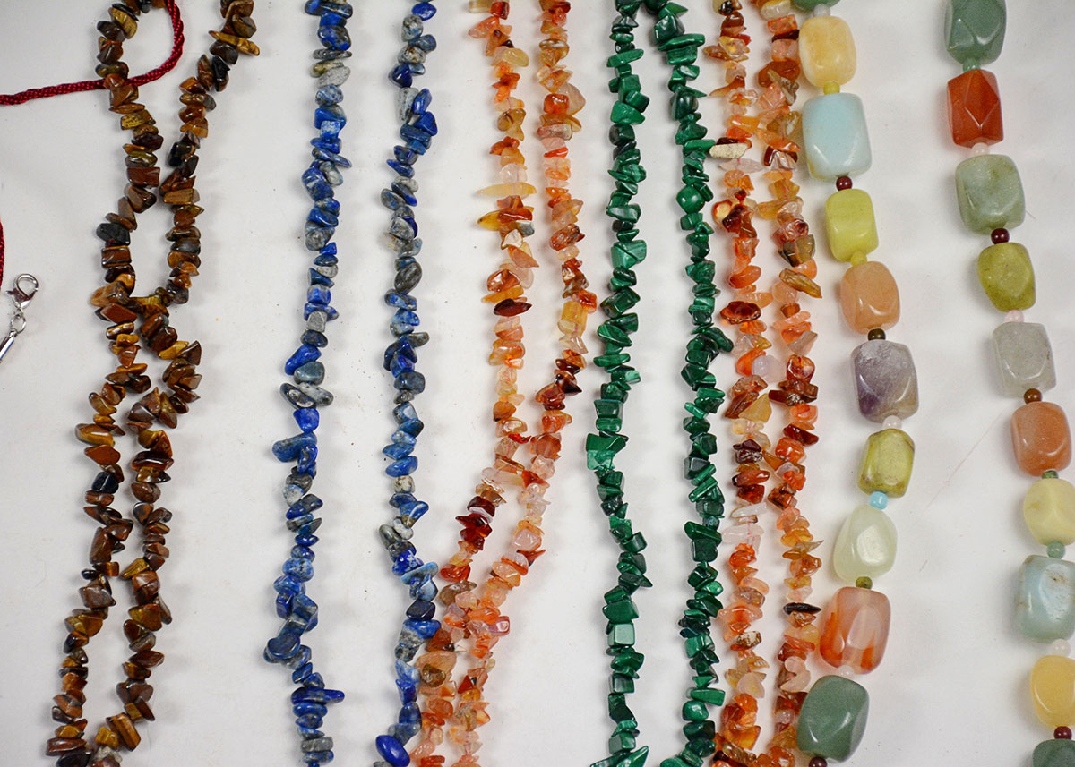 Collection of Colorful Natural Stone Necklaces and Bracelets