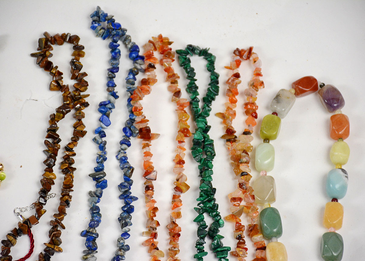 Collection of Colorful Natural Stone Necklaces and Bracelets