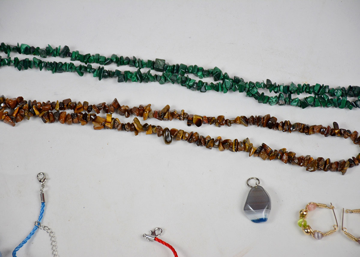 Collection of Colorful Natural Stone Necklaces and Bracelets