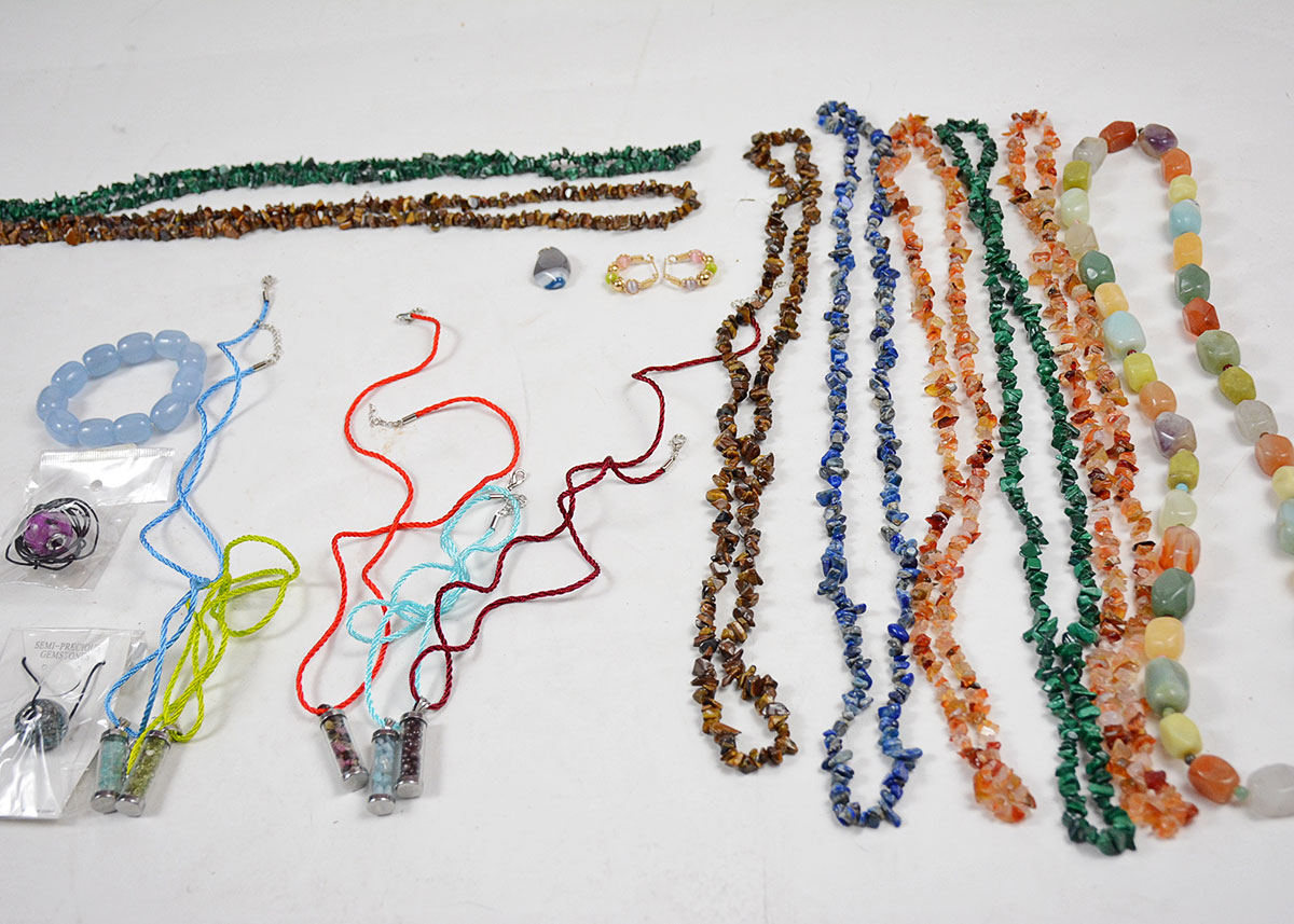 Collection of Colorful Natural Stone Necklaces and Bracelets