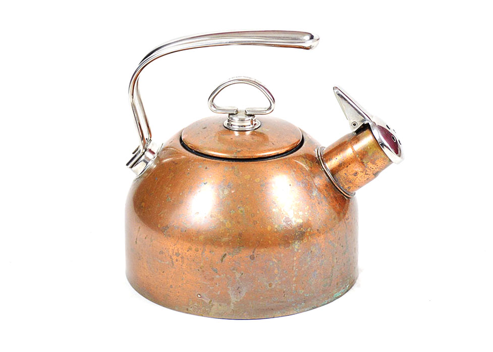Chantal Copper 1.8 qt Tea Kettle with Two-Tone Hohner Harmonica Whistle
