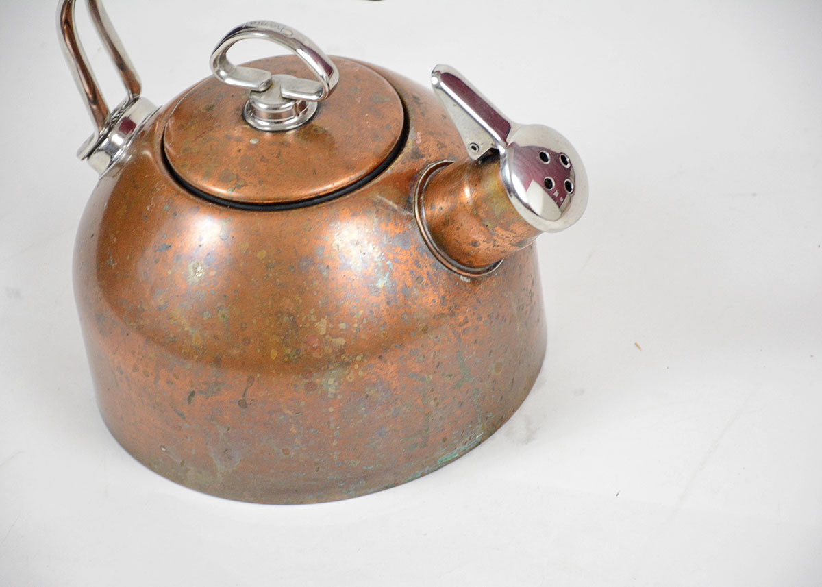 Chantal Copper 1.8 qt Tea Kettle with Two-Tone Hohner Harmonica Whistle