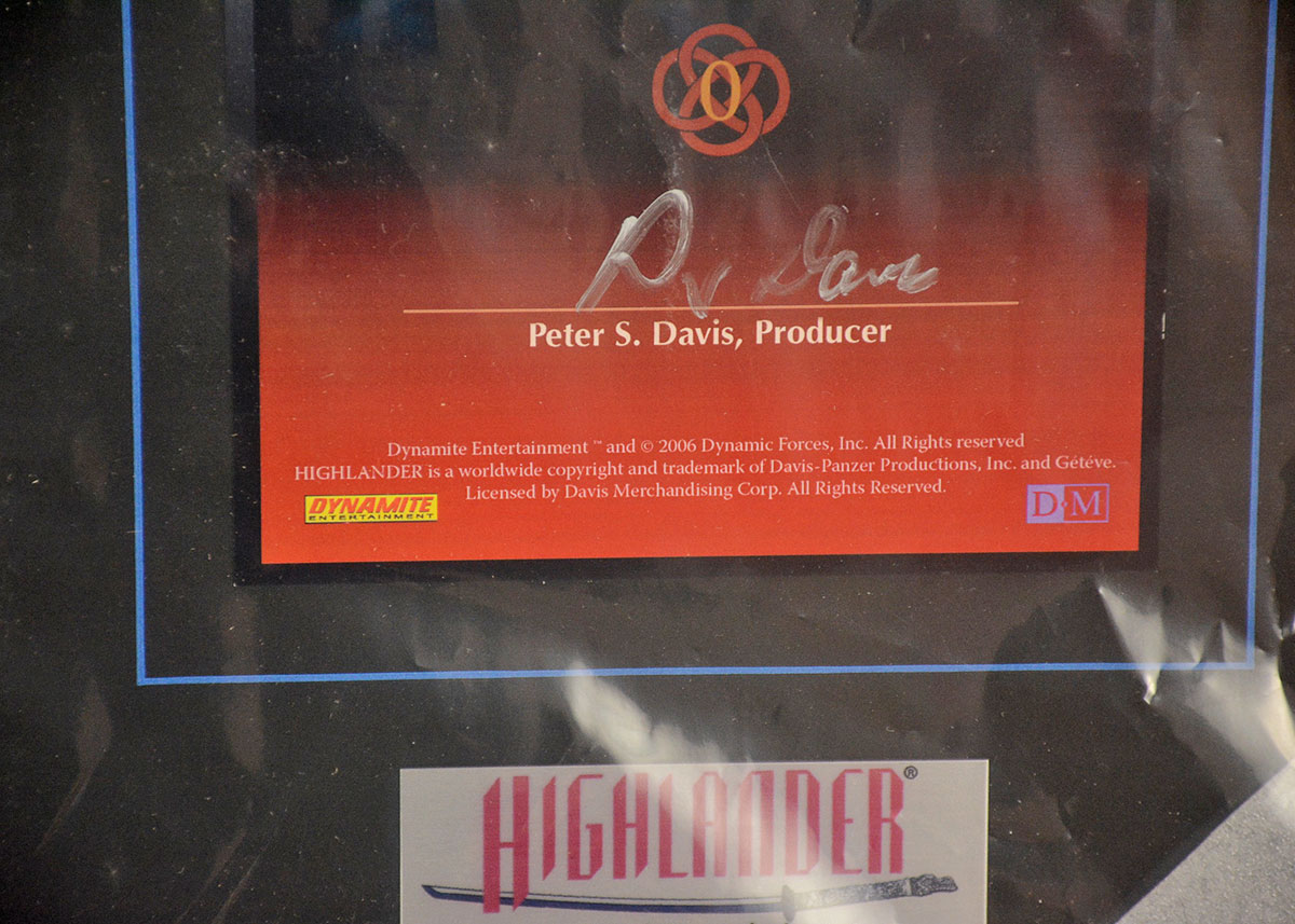 Framed Dynamite Entertainment's Highlander Issue # 0