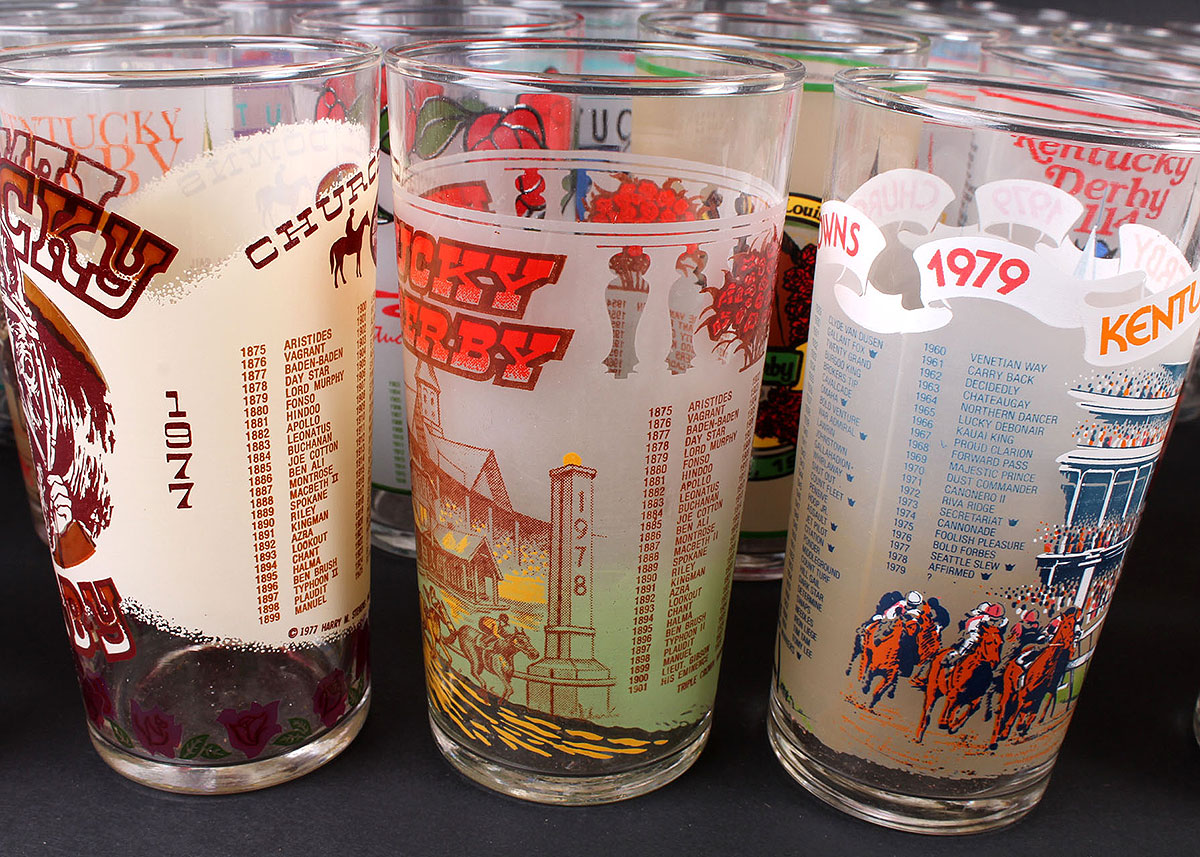 Kentucky Derby Glass Collection 1974 through 2015
