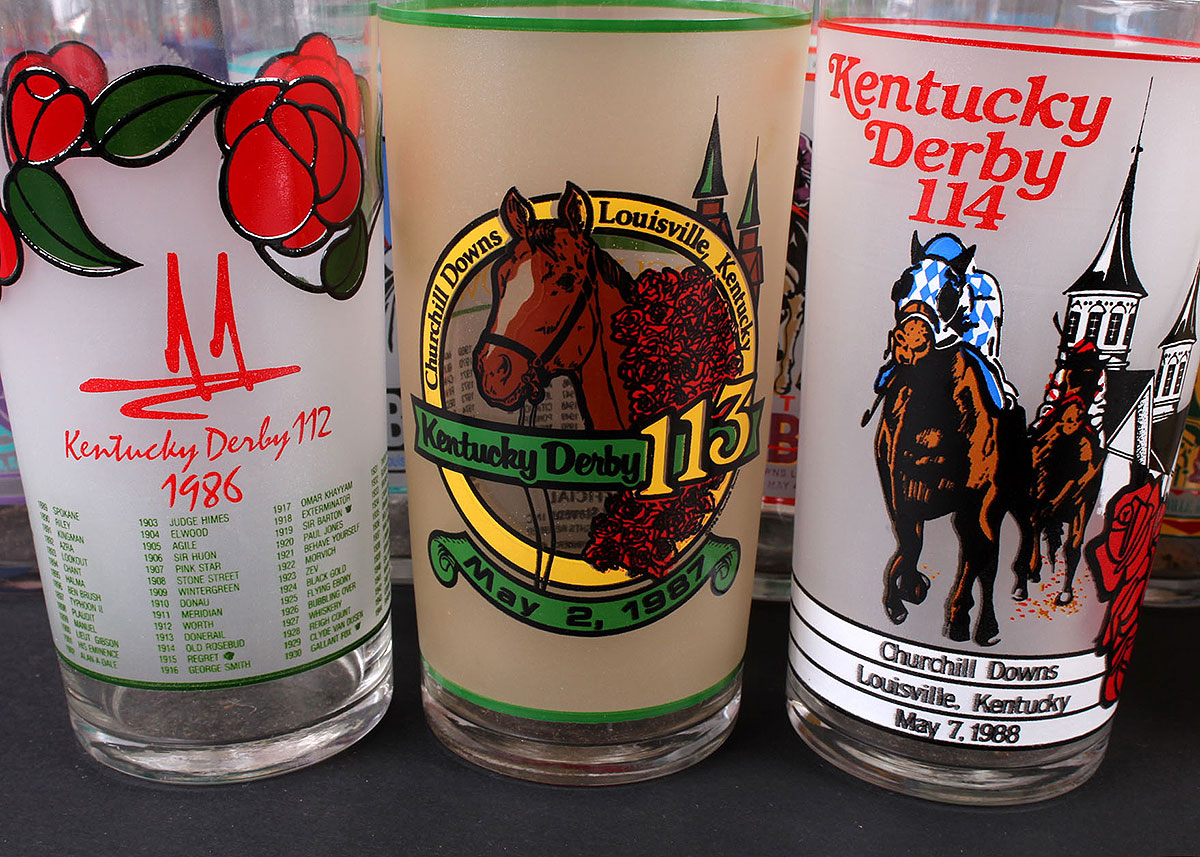 Kentucky Derby Glass Collection 1974 through 2015