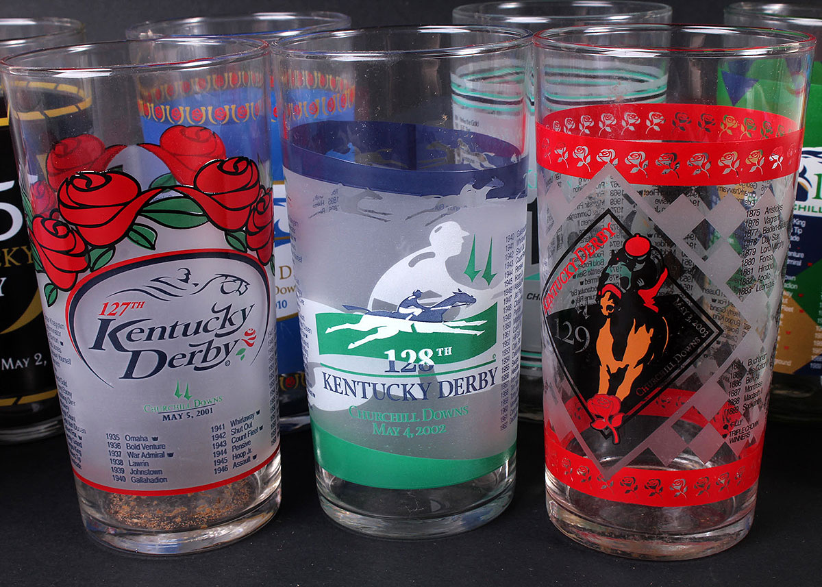 Kentucky Derby Glass Collection 1974 through 2015