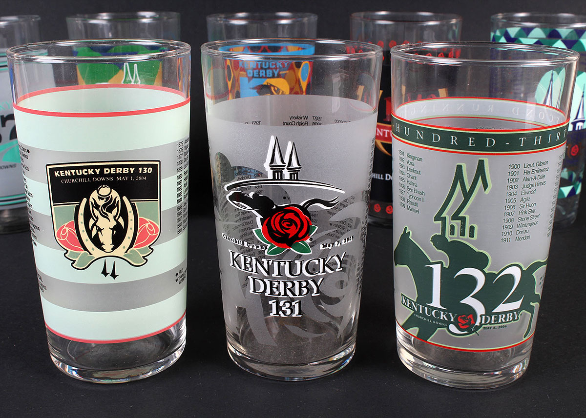 Kentucky Derby Glass Collection 1974 through 2015