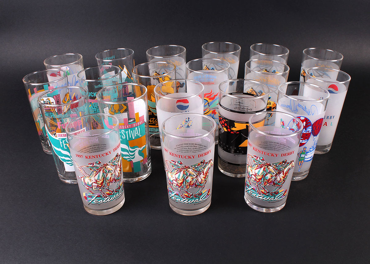 1980s and 1990s Kentucky Derby Festival Glasses