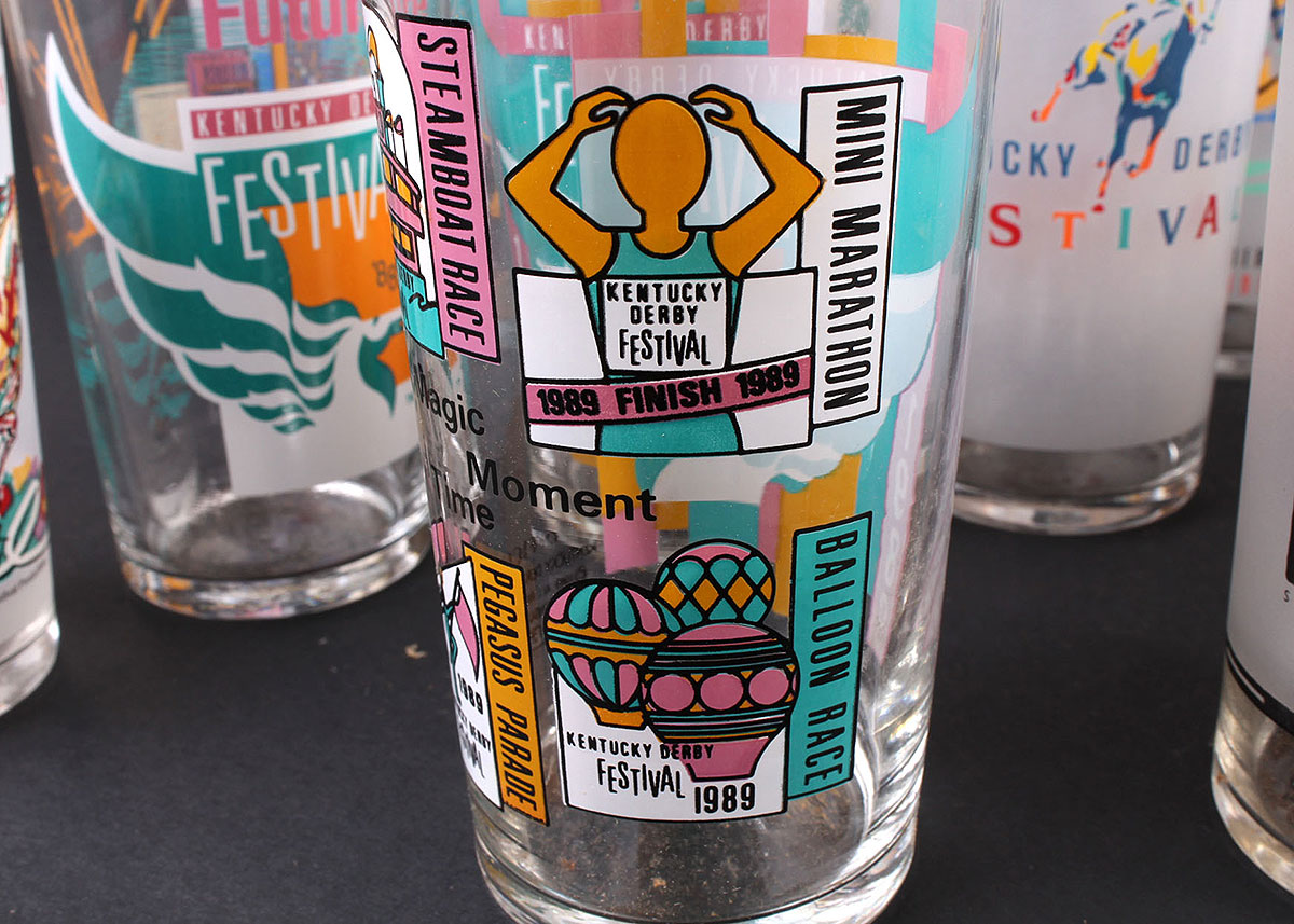 1980s and 1990s Kentucky Derby Festival Glasses