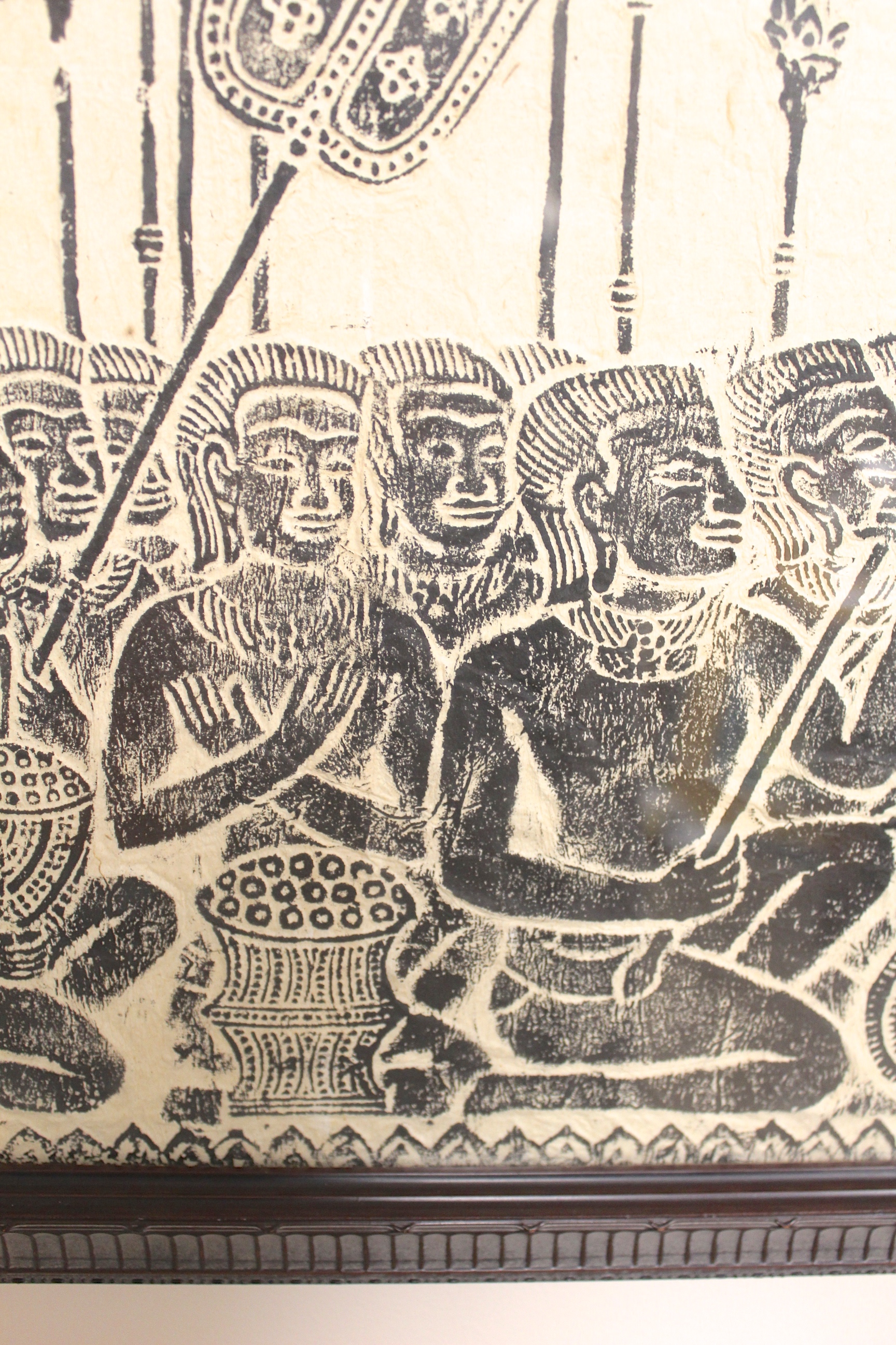 Vintage Angkor Wat Charcoal Temple Rubbing