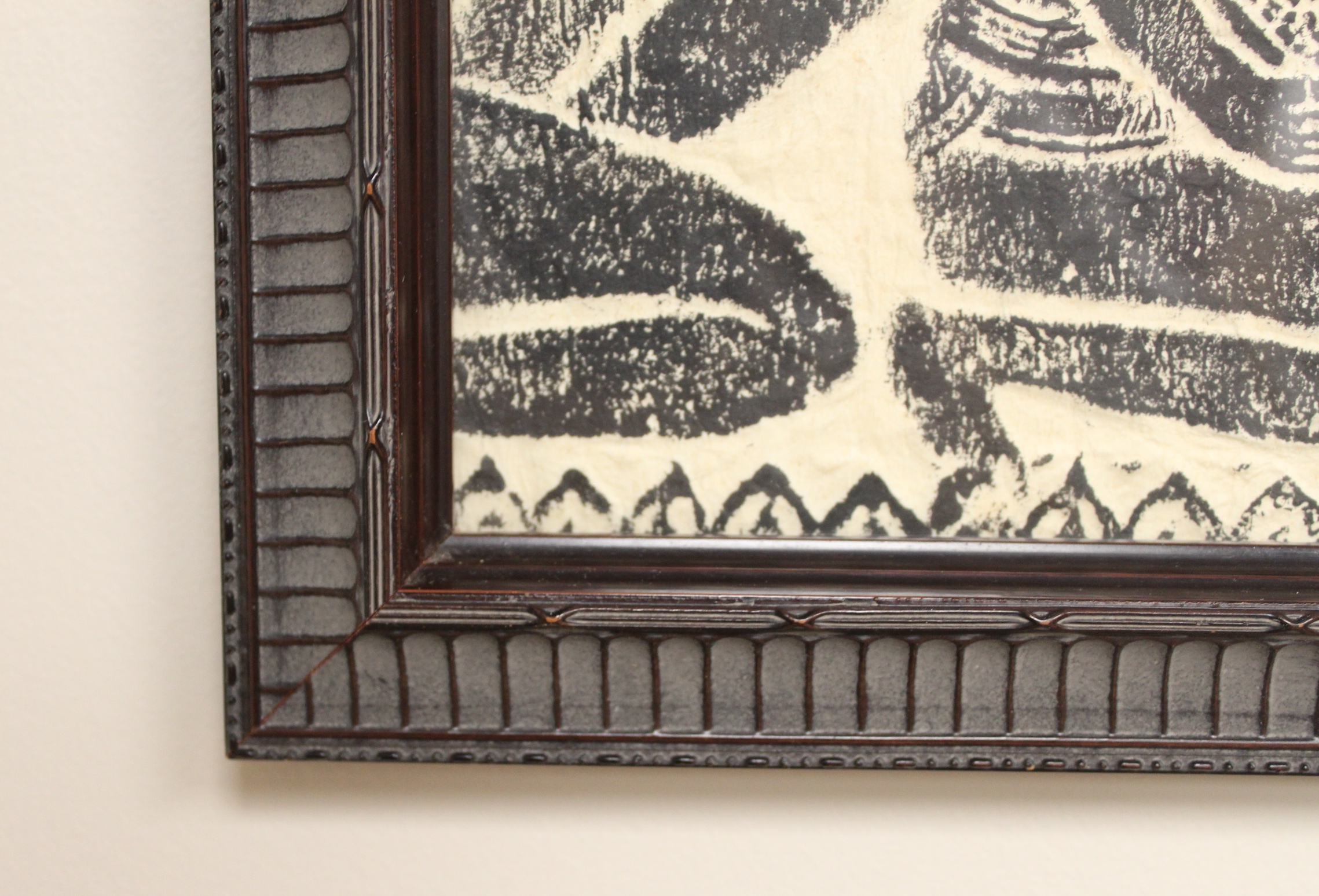 Vintage Angkor Wat Charcoal Temple Rubbing