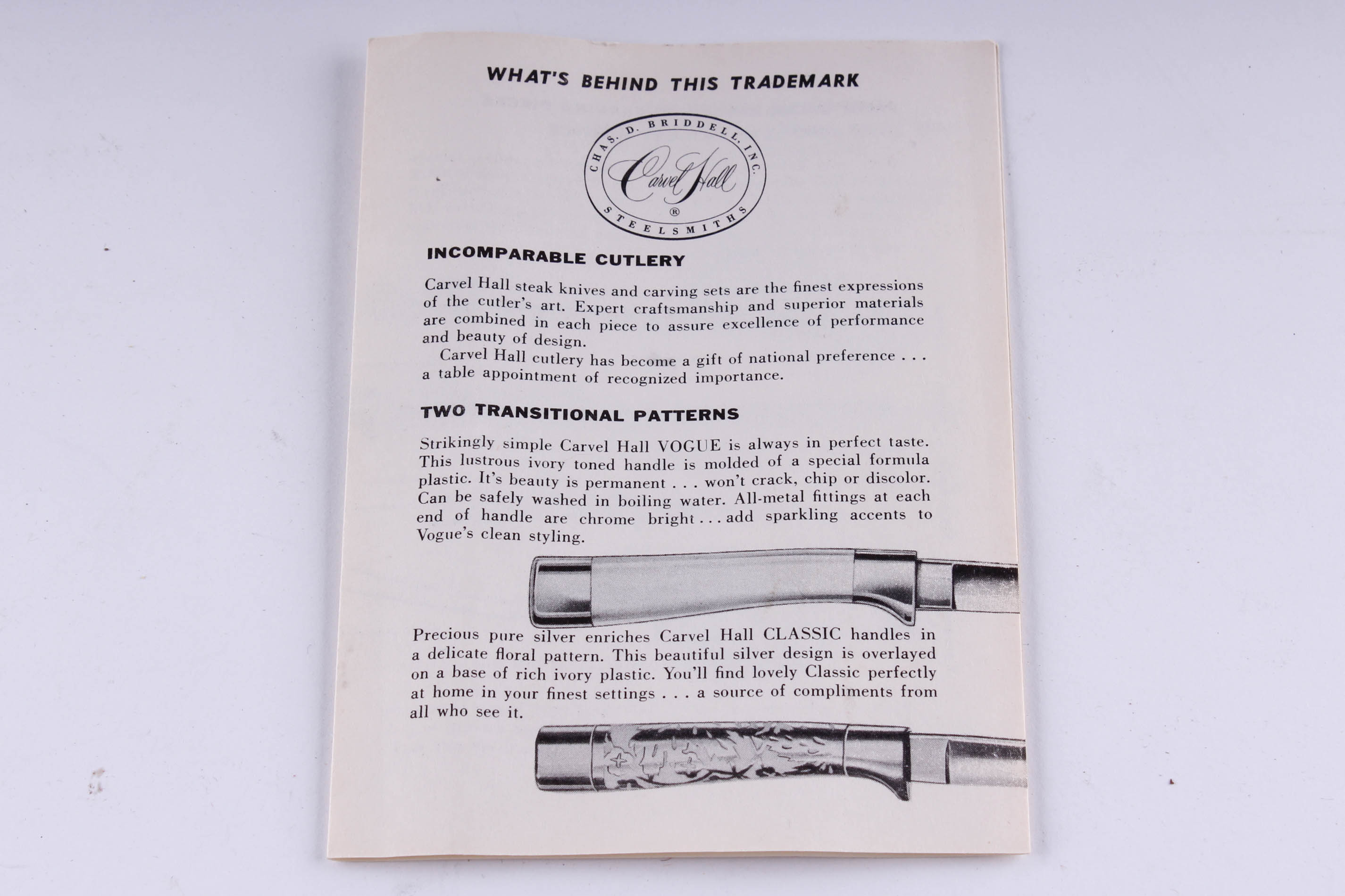 Carvel Hall Classic Carving and Steak Knife Set