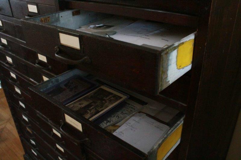 Antique Oak Flat File Storage Cabinet