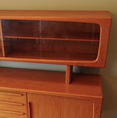 Mid Century Danish Modern Teak Credenza with Floating Hutch