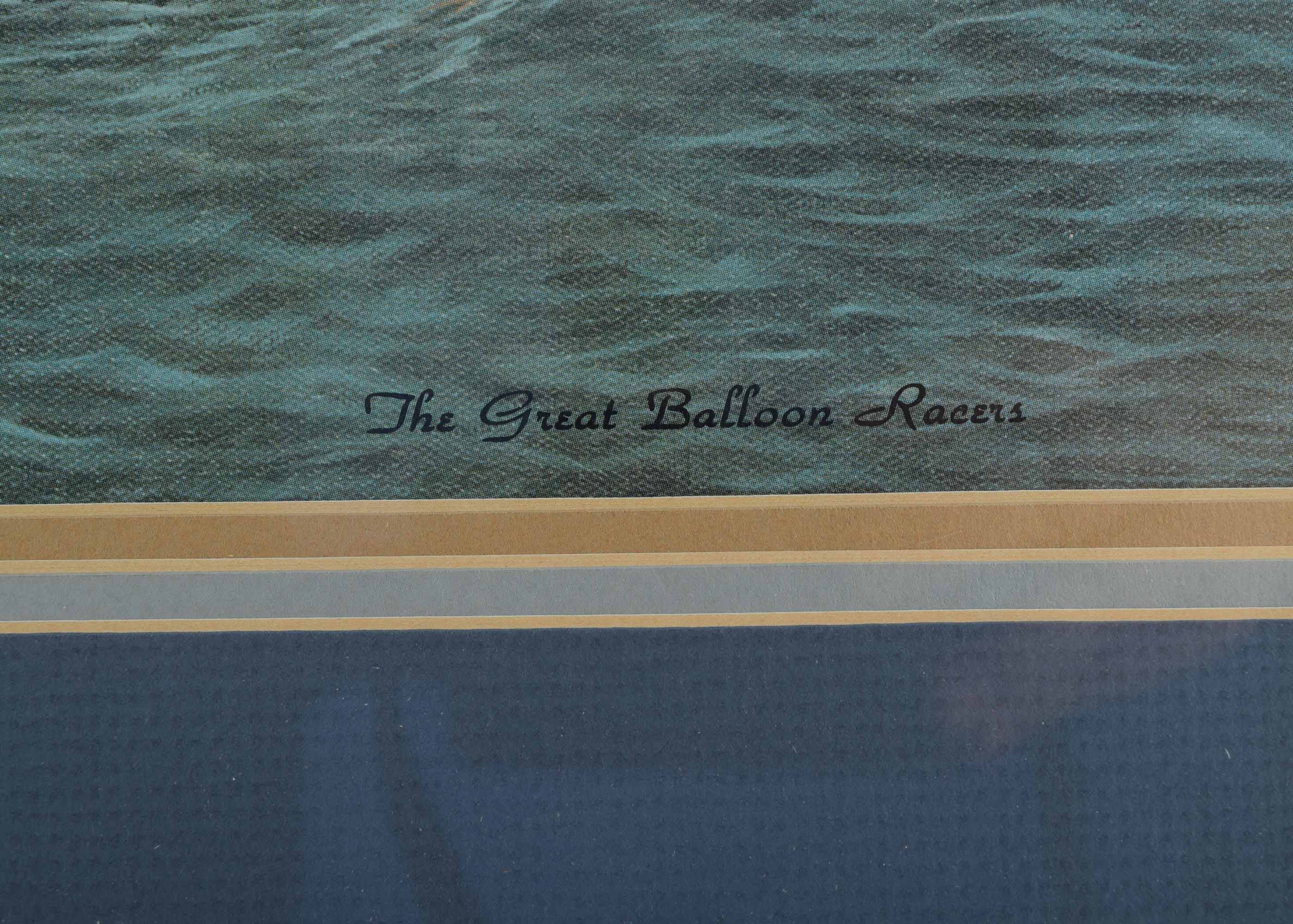 Signed C.W. Vittitow Offset Lithograph "The Great Balloon Racers"